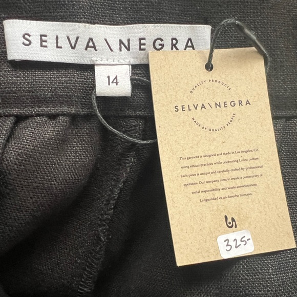 🆕 Selva / Negra Rita Pant Black 100% Linen Size 14 * Discontinued - Picture 8 of 16